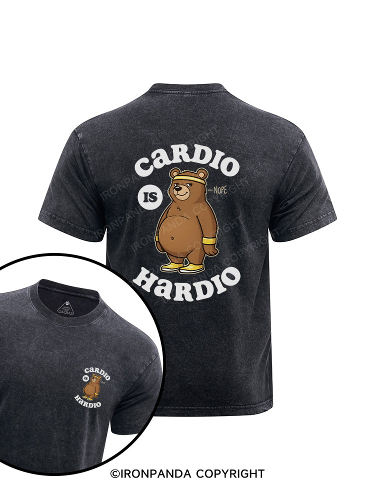 Cardio is Hardio printed Washed Gym Shirt