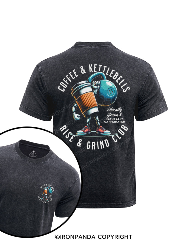 Rise & Grind printed Washed Gym Shirt