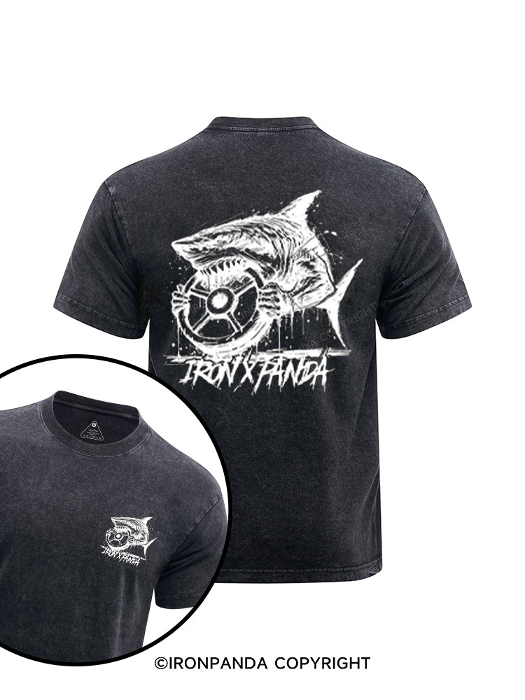 Eat, Lift Heavy, Repeat printed Washed Gym Shirt