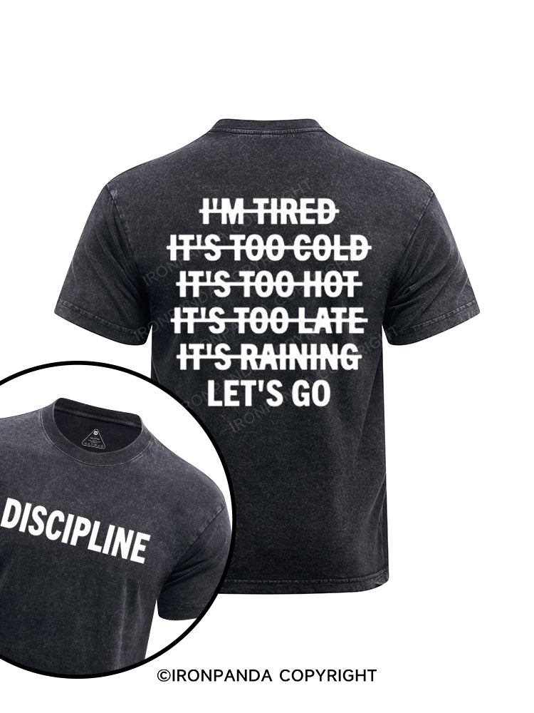 DISCIPLINE Printed Washed Gym Shirt