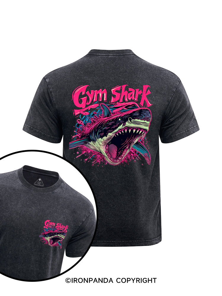 Shark printed Washed Gym Shirt