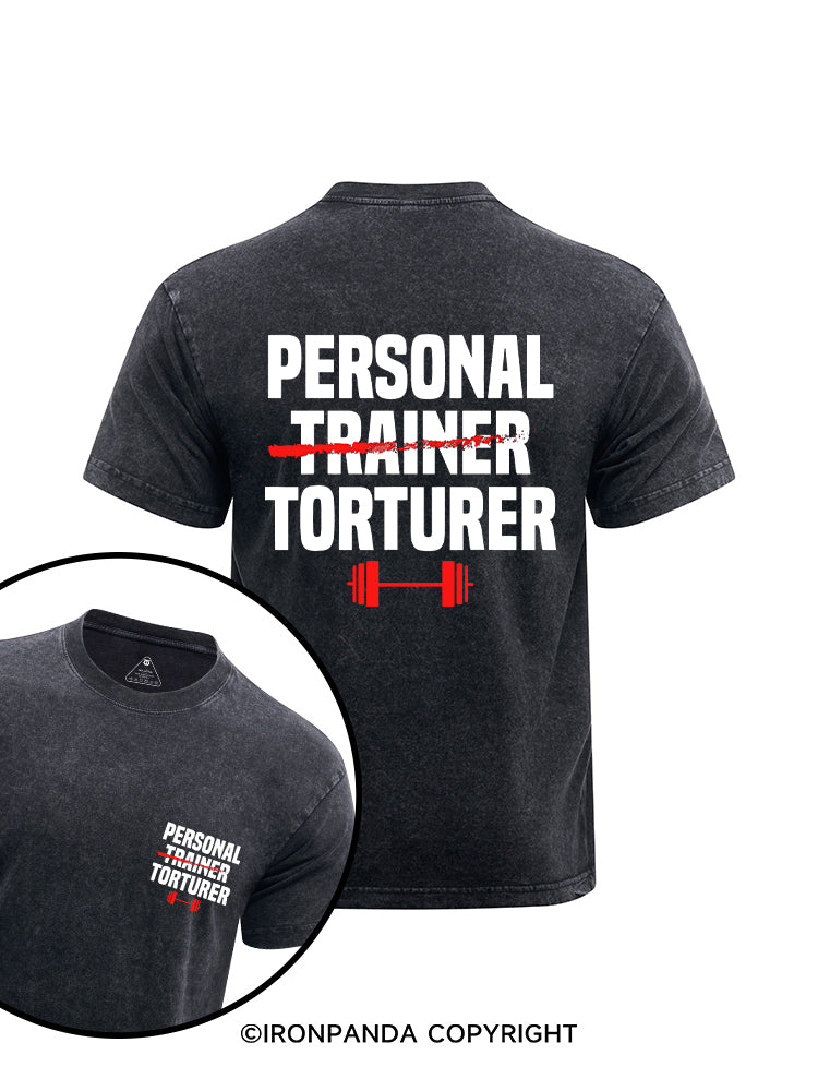 TORTURER  printed Washed Gym Shirt