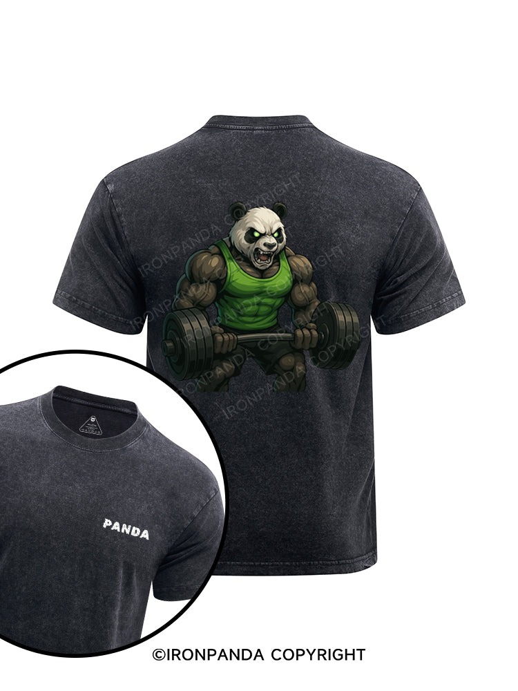 panda printed Washed Gym Shirt