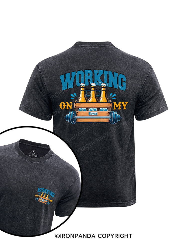Working on my 6-pack printed Washed Gym Shirt