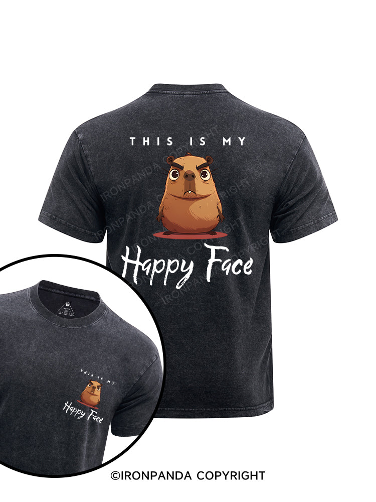 This is my happy face printed Washed Gym Shirt