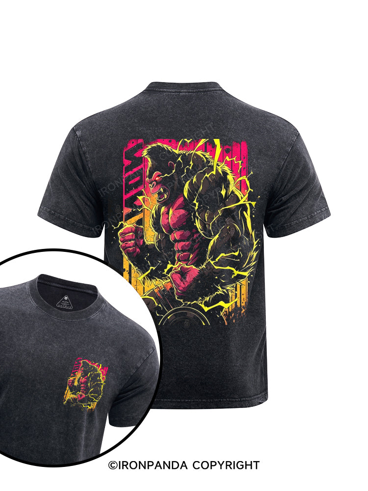 King Kong printed Washed Gym Shirt