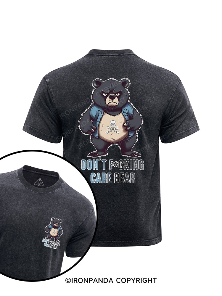 Don’t F*cking Care Bear printed Washed Gym Shirt