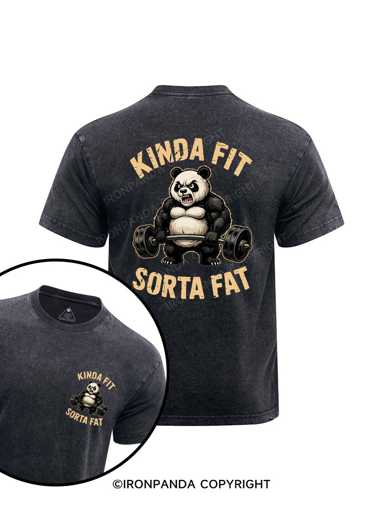 KINDA FIT SORTA FAT printed Washed Gym Shirt