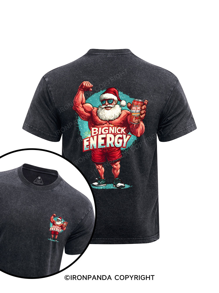 BIG Saint Nick ENERGY printed Washed Gym Shirt