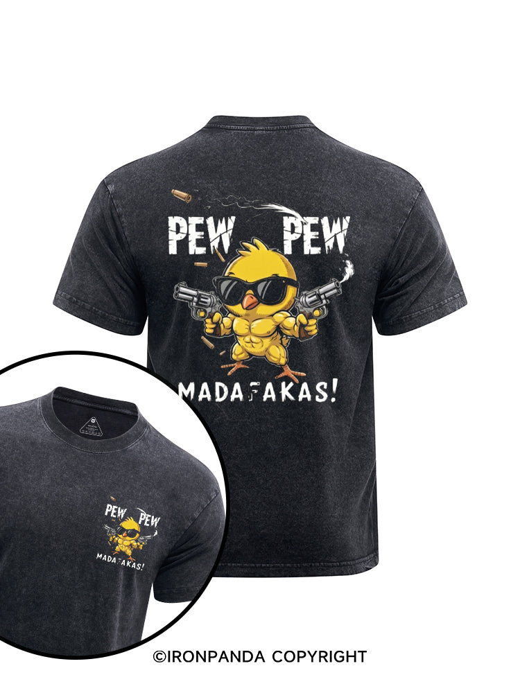 PEW PEW MADAF﻿AKAS printed Washed Gym Shirt