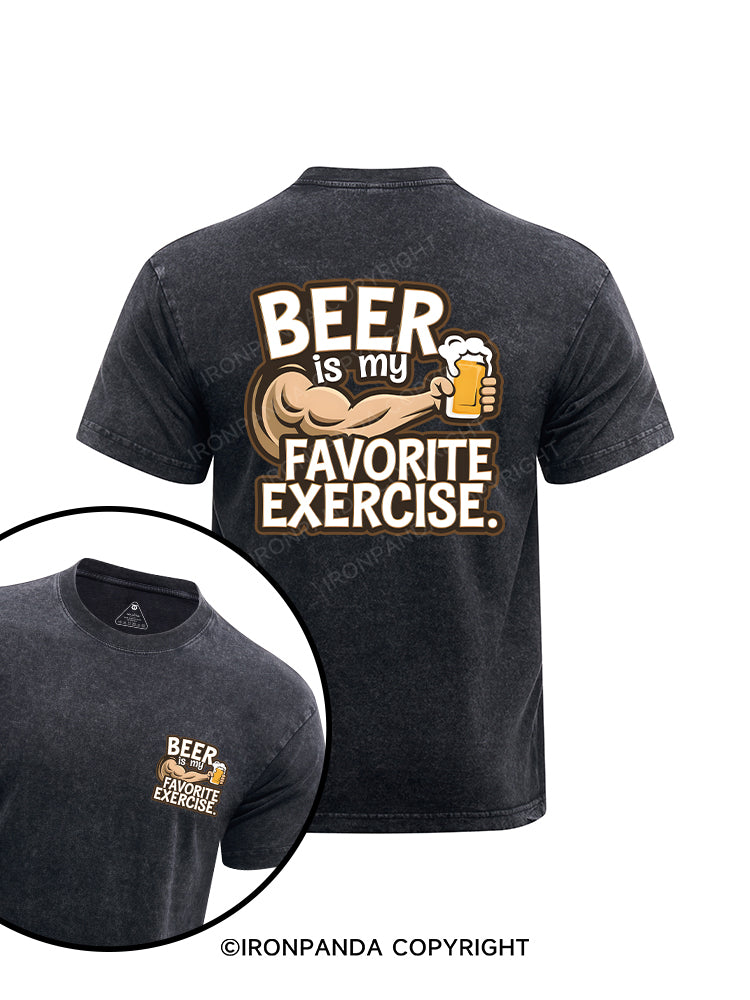 Beer is my favorite exercise printed Washed Gym Shirt