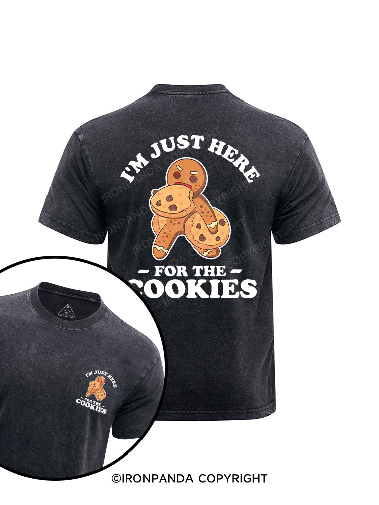 I DID IT ALL FOR THE COOKIES printed Washed Gym Shirt