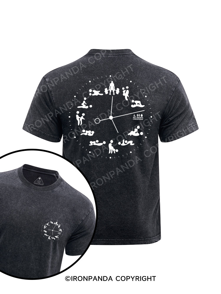 gym time printed Washed Gym Shirt