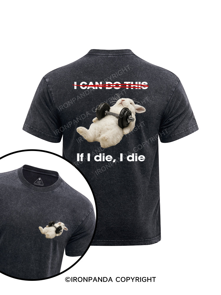 If I die, I die printed Washed Gym Shirt