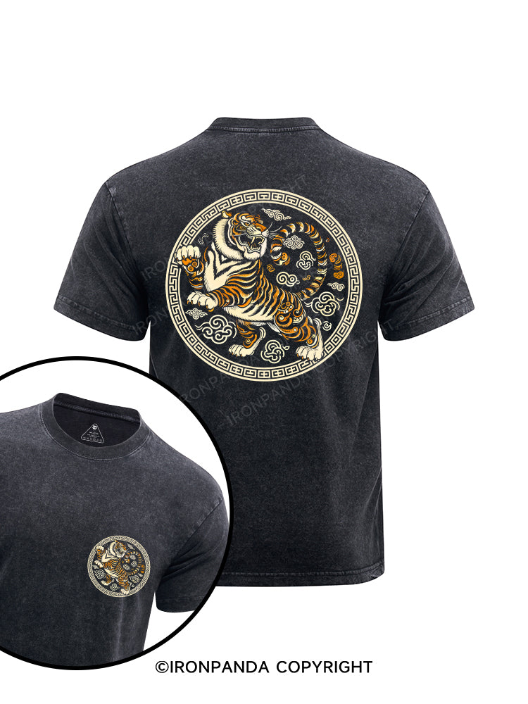 tiger printed Washed Gym Shirt
