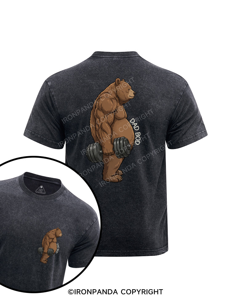 DAD BOD printed Washed Gym Shirt