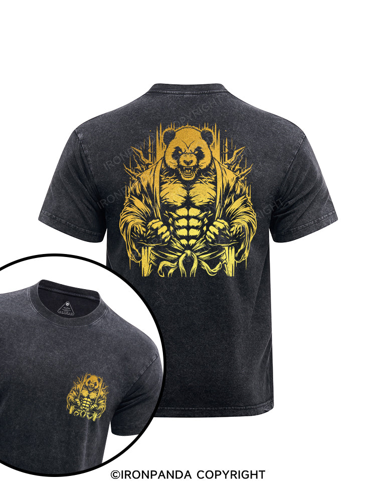 Iron Panda printed Washed Gym Shirt
