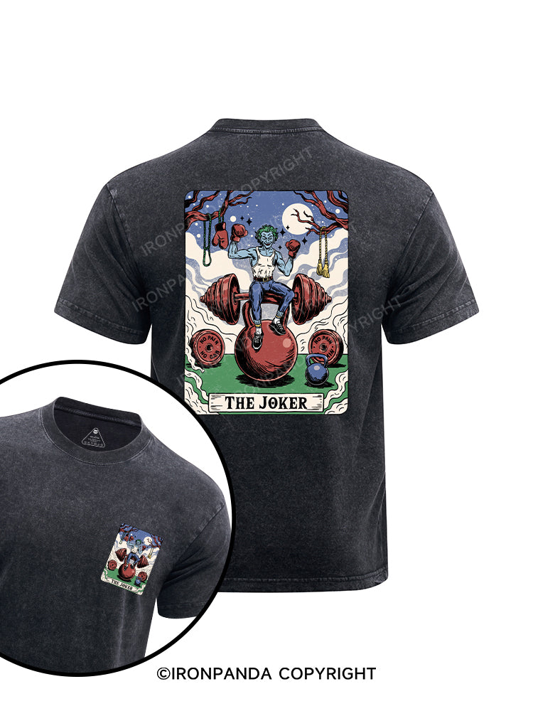 the joker printed Washed Gym Shirt
