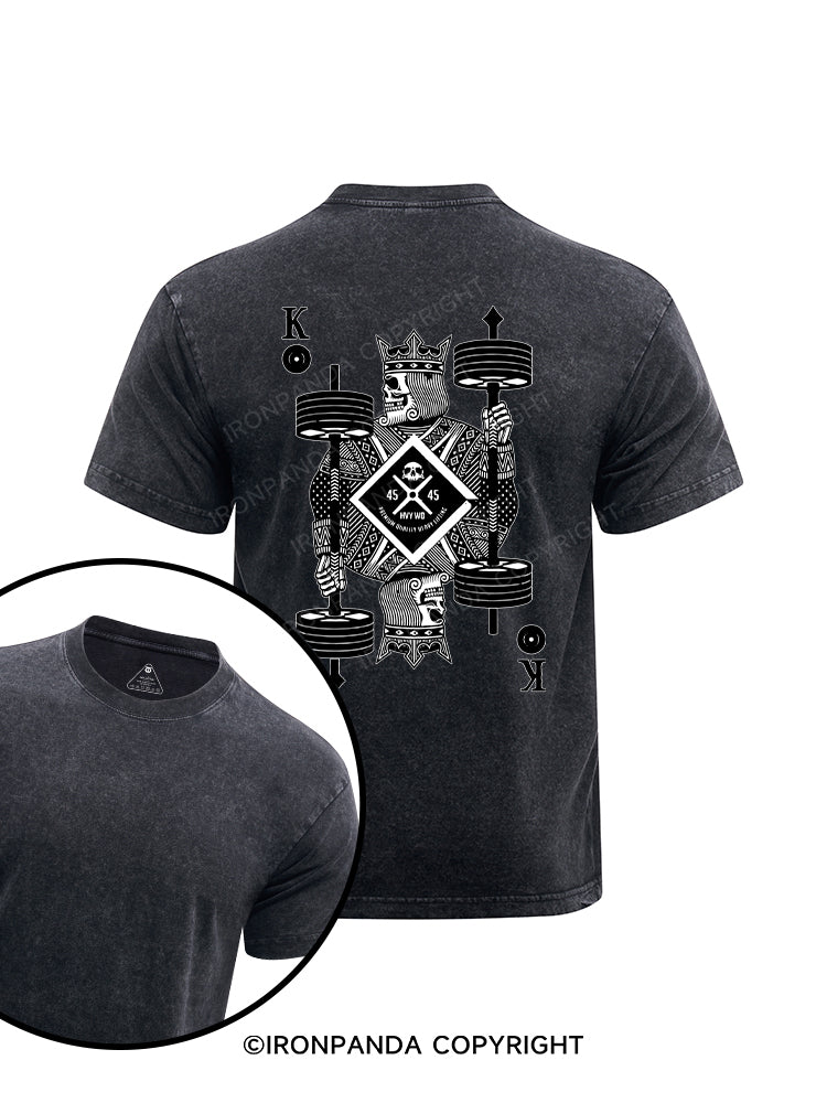 king of heavy printed Washed Gym Shirt