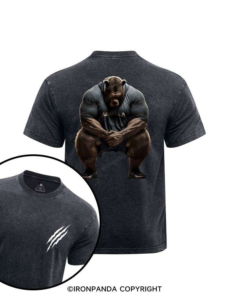 I'm Not Here To Talk printed Washed Gym Shirt