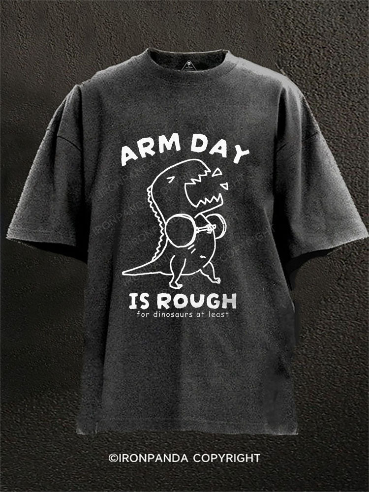 Arm day is rough for dinosaurs at least Washed Gym Shirt
