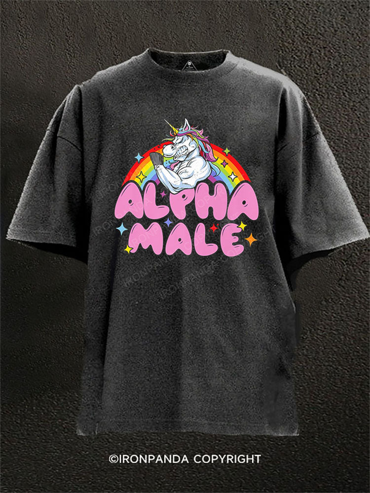 ALPHA MALE Washed Gym Shirt