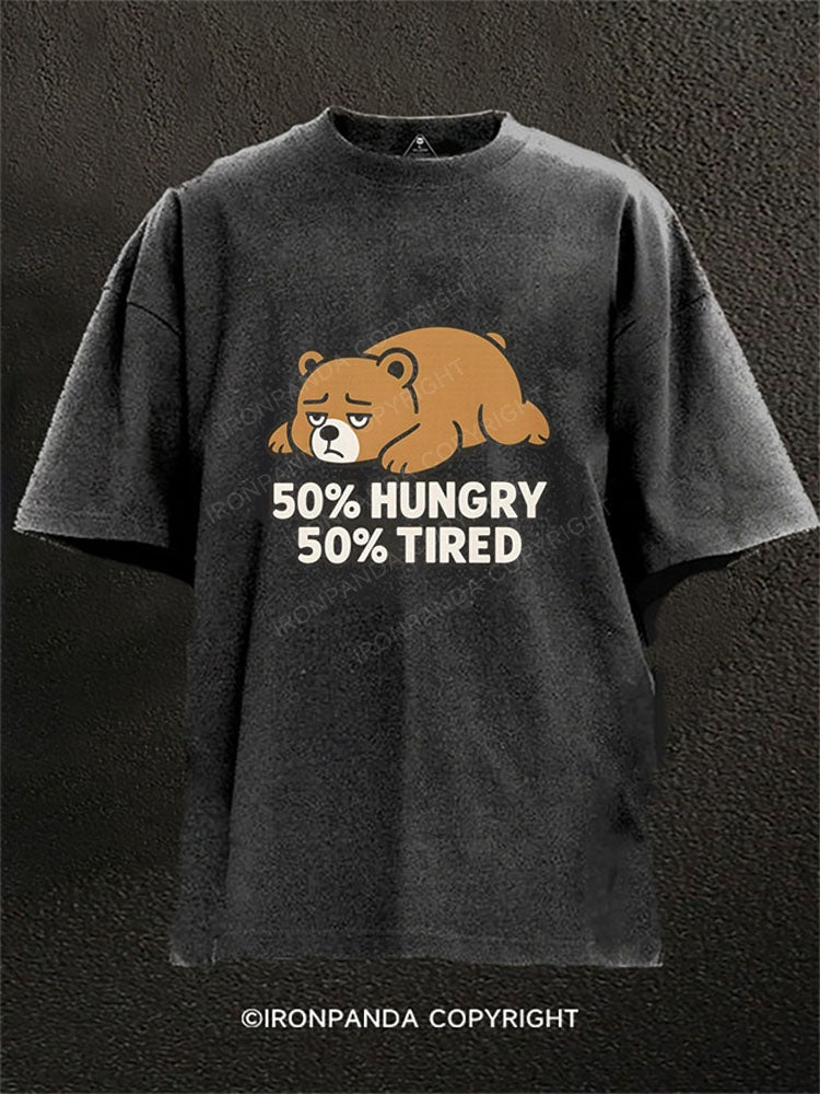 50% Hungry 50% Tired Washed Gym Shirt
