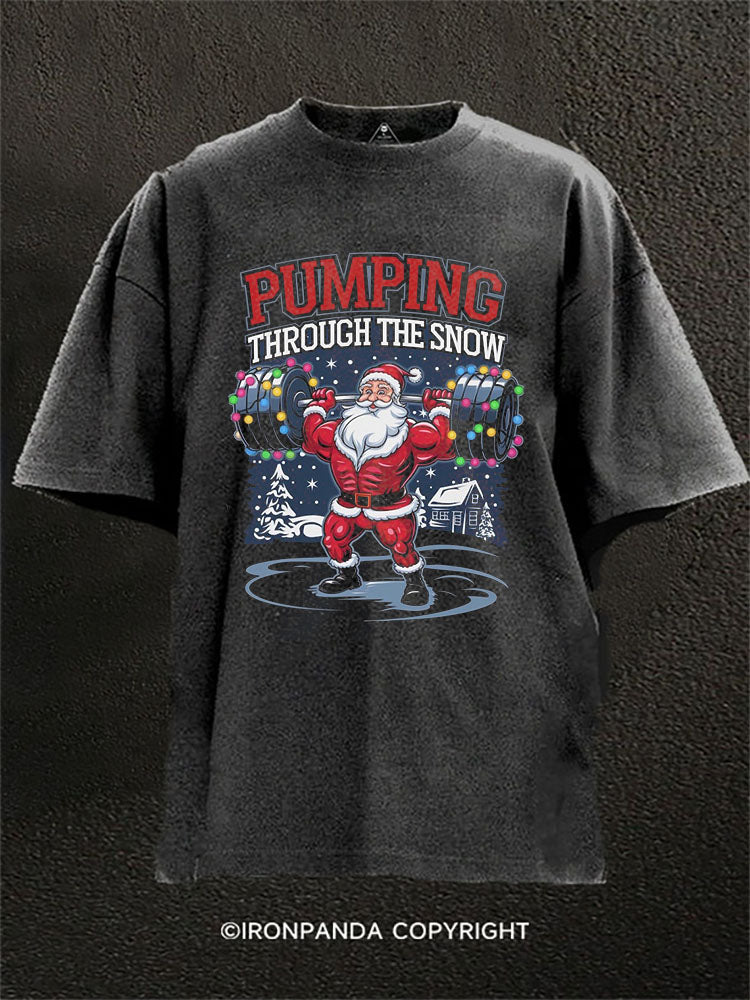 PUMPING THROUGH THE SNOW Washed Gym Shirt