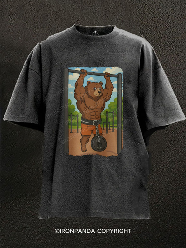 train hard Washed Gym Shirt