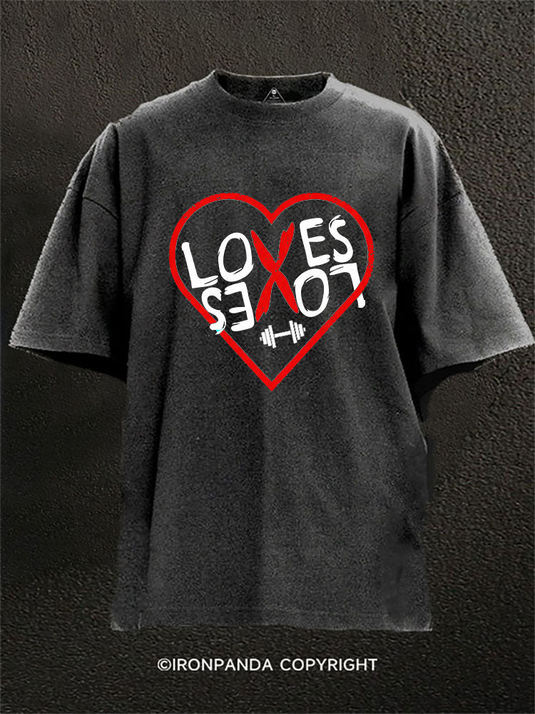 love sex weightlifting Washed Gym Shirt