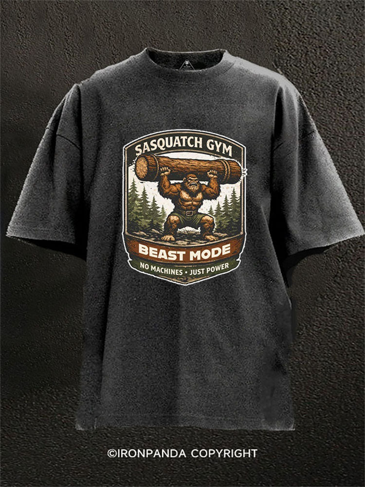 NO MACHINES – JUST POWER Washed Gym Shirt