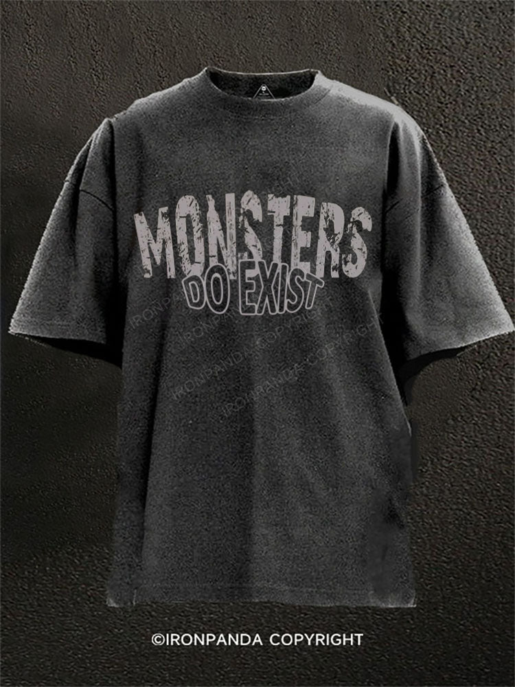 Monsters Do Exist Washed Gym Shirt