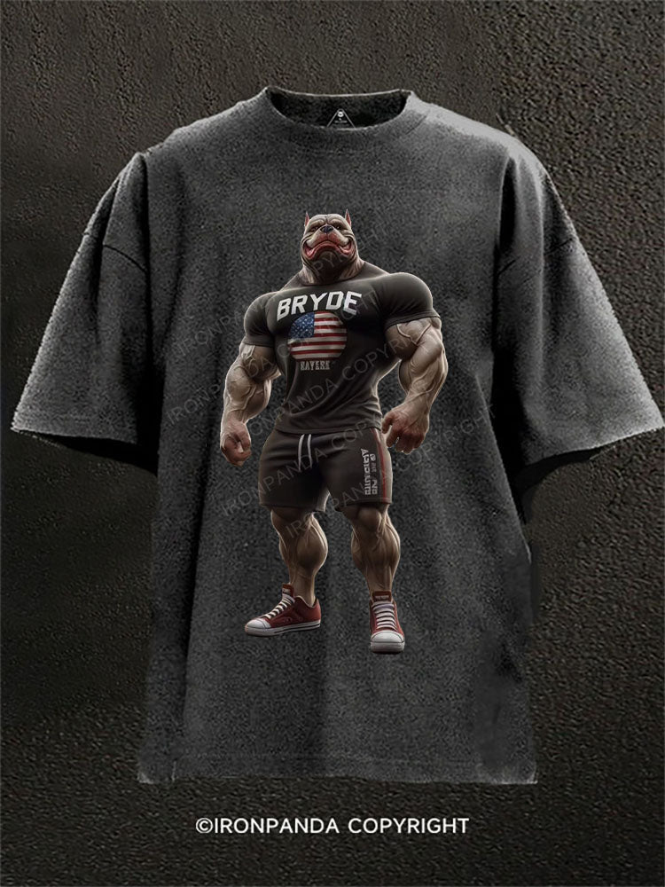 muscle dog Washed Gym Shirt