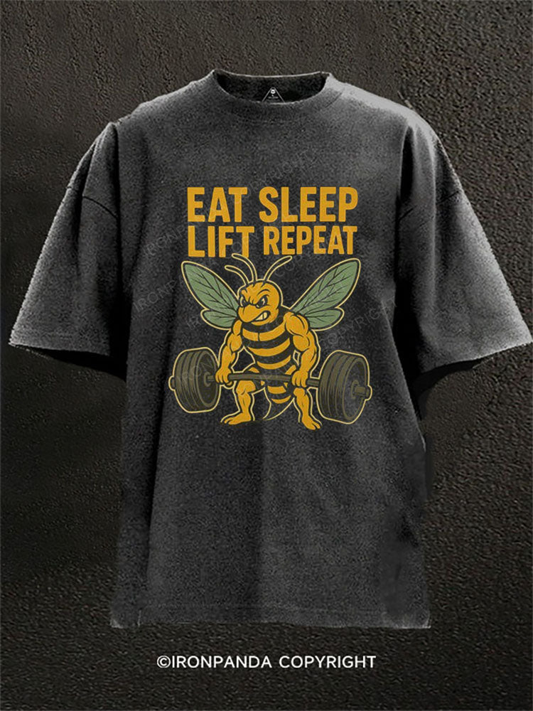 EAT SLEEP LIFT REPEAT Washed Gym Shirt