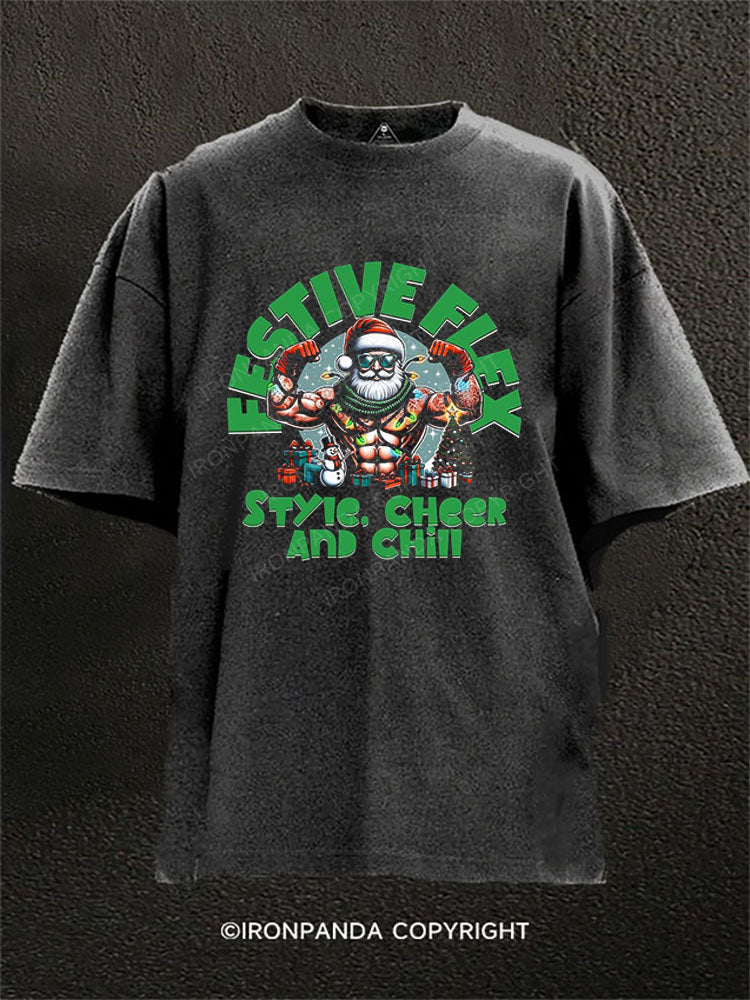 FESTIVE FLEX Washed Gym Shirt