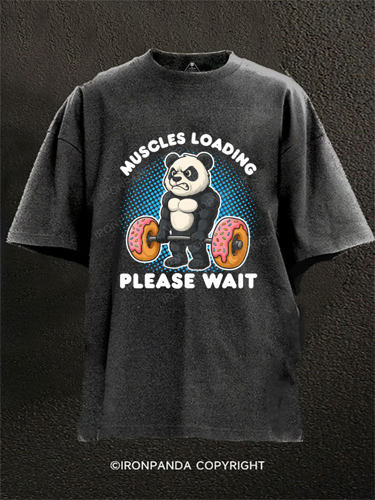 INSTALLING MUSCLES  PLEASE WAIT Washed Gym Shirt