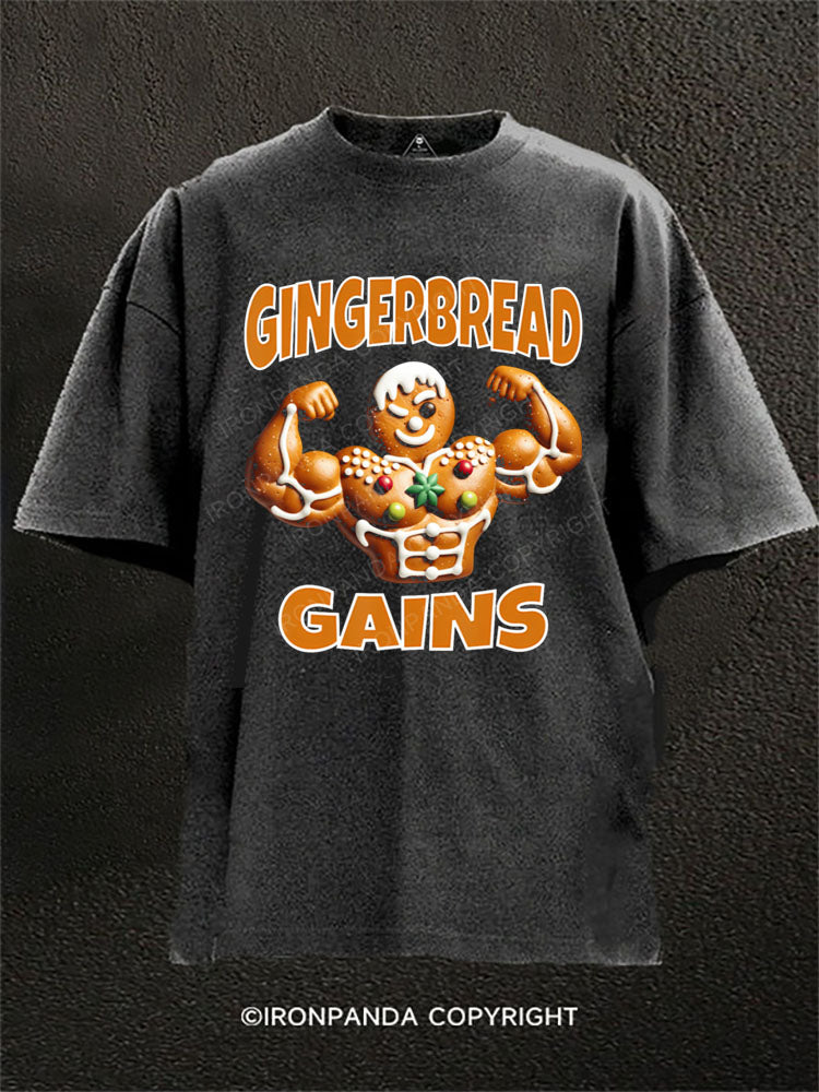 GINGERBREAD GAINS Washed Gym Shirt