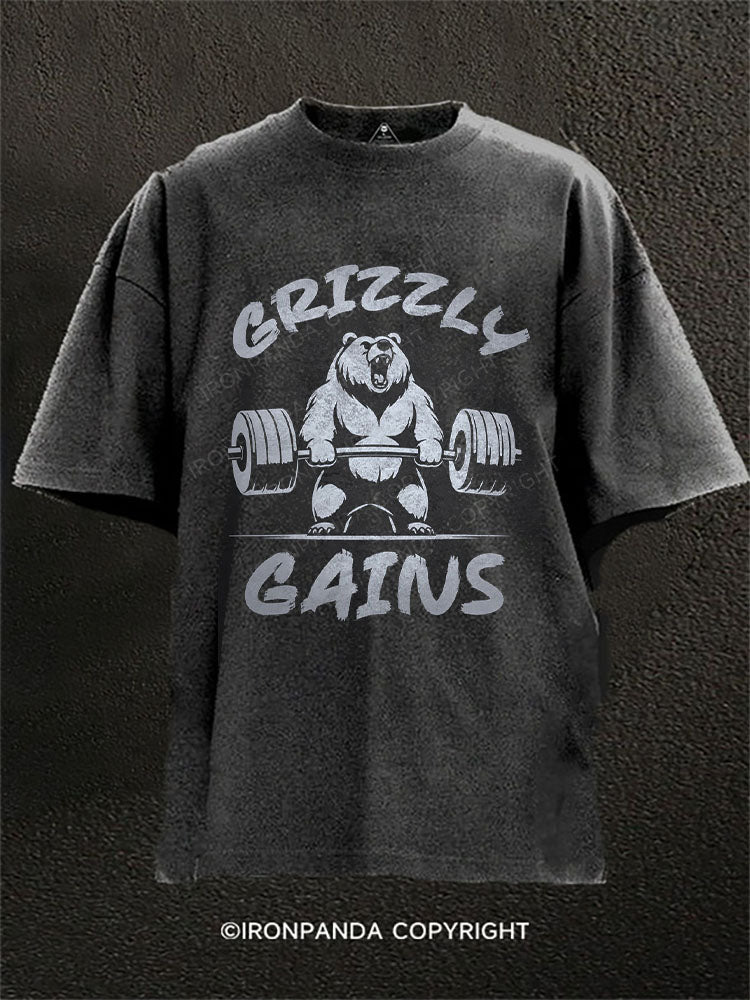 GRIZZLY GAINS Washed Gym Shirt