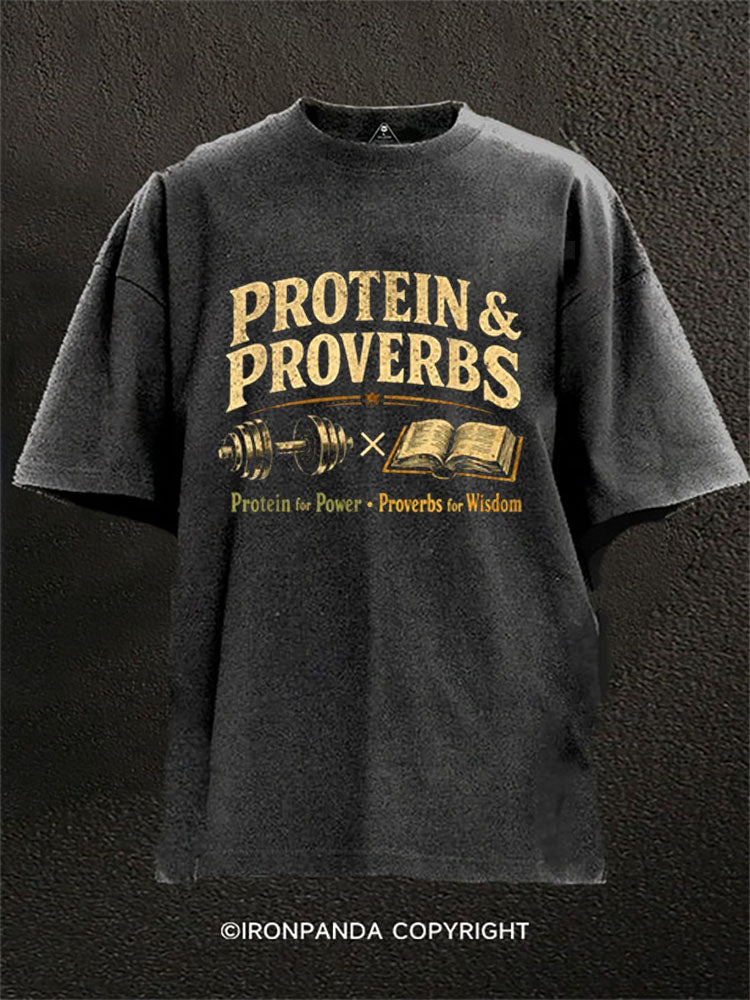 PROTEIN & PROVERBS Washed Gym Shirt