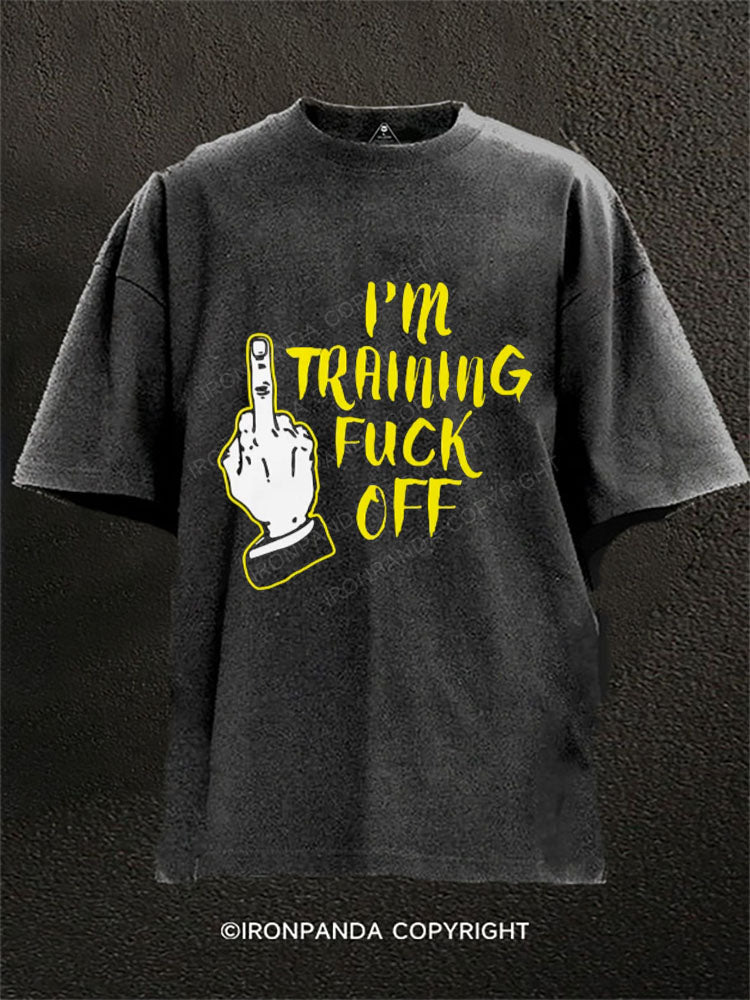I'M TRAINING FUCK OFF Washed Gym Shirt