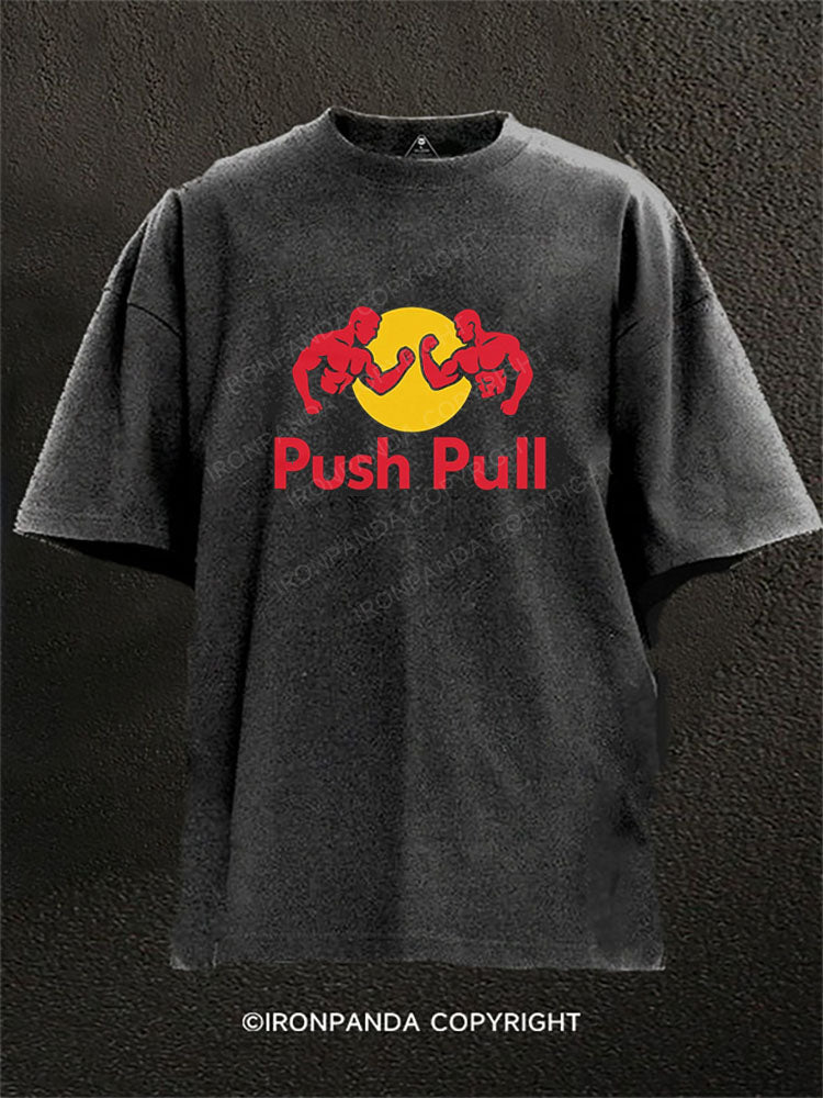 Push Pull Washed Gym Shirt