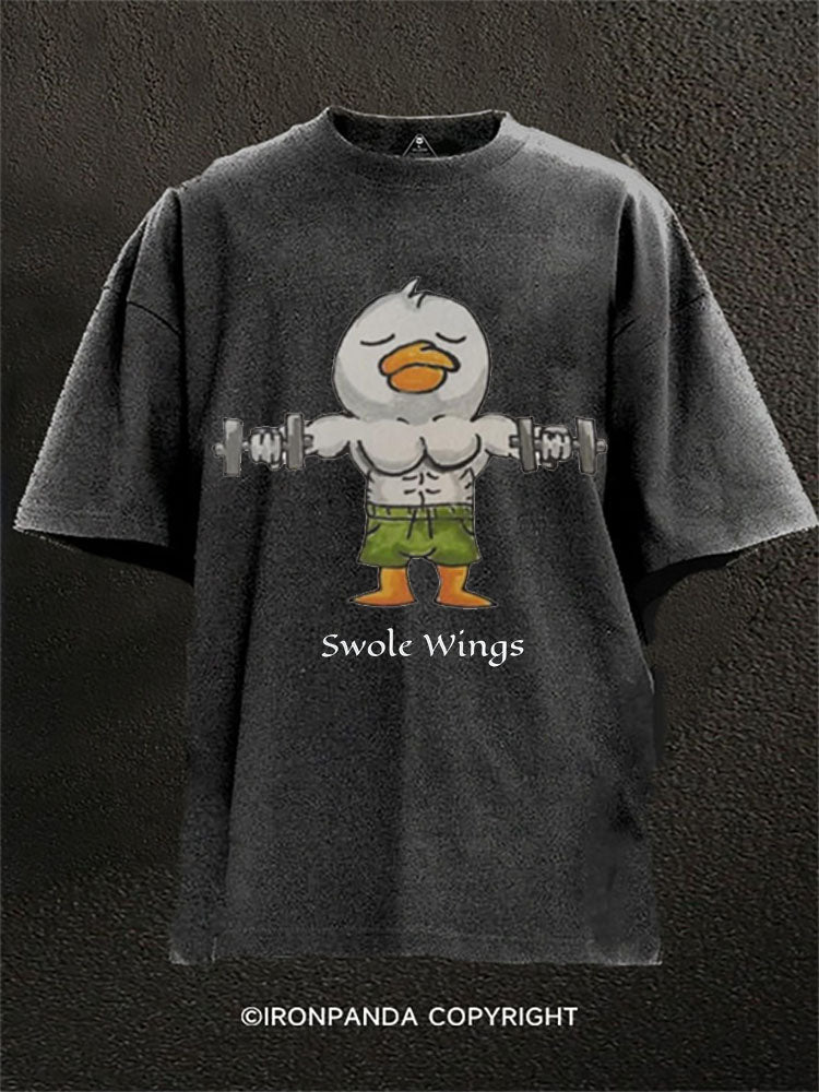 Swole Wings Washed Gym Shirt