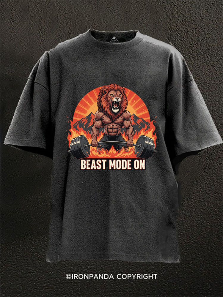Beast Mode On Washed Gym Shirt