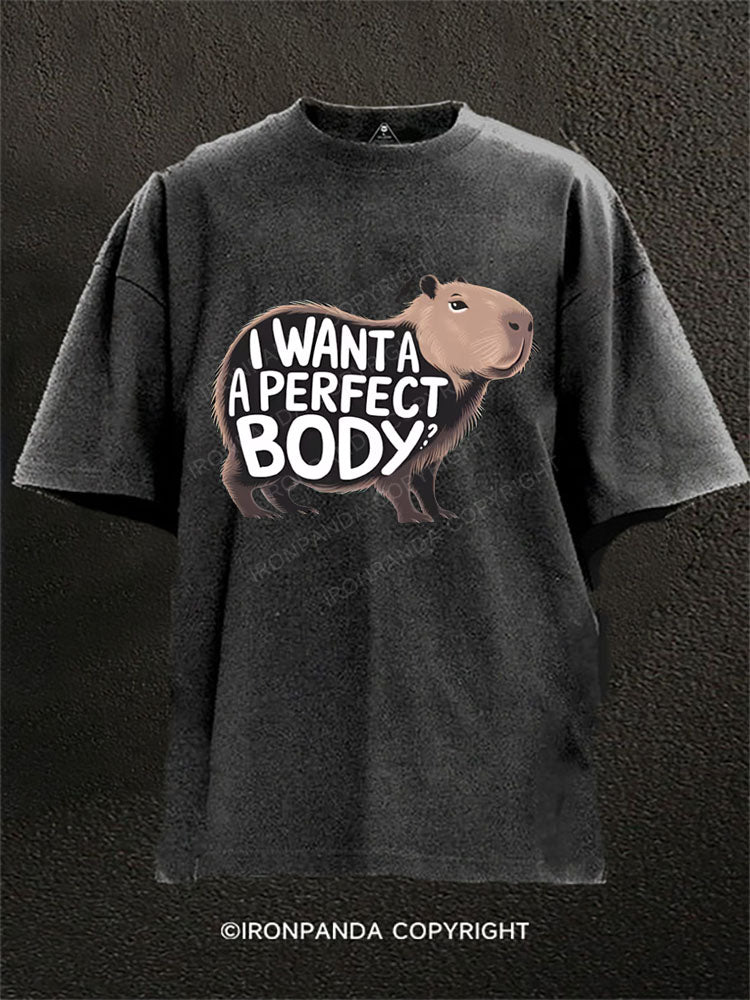 I want a perfect body Washed Gym Shirt