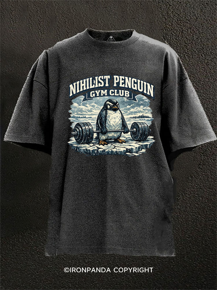 NIHILIST PENGUIN GYM CLUB Washed Gym Shirt