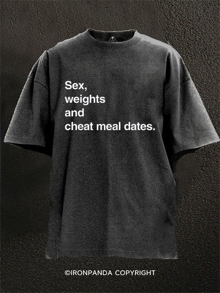 Sex weights and cheat meal dates Washed Gym Shirt