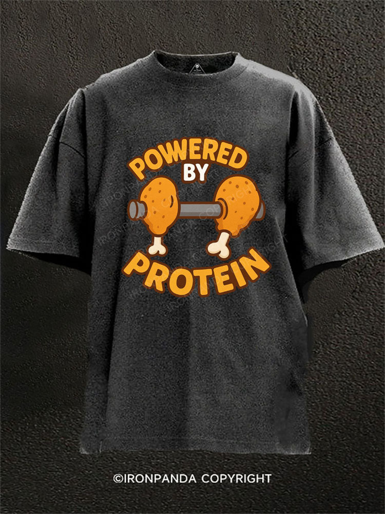 POWERED BY PROTEIN Washed Gym Shirt