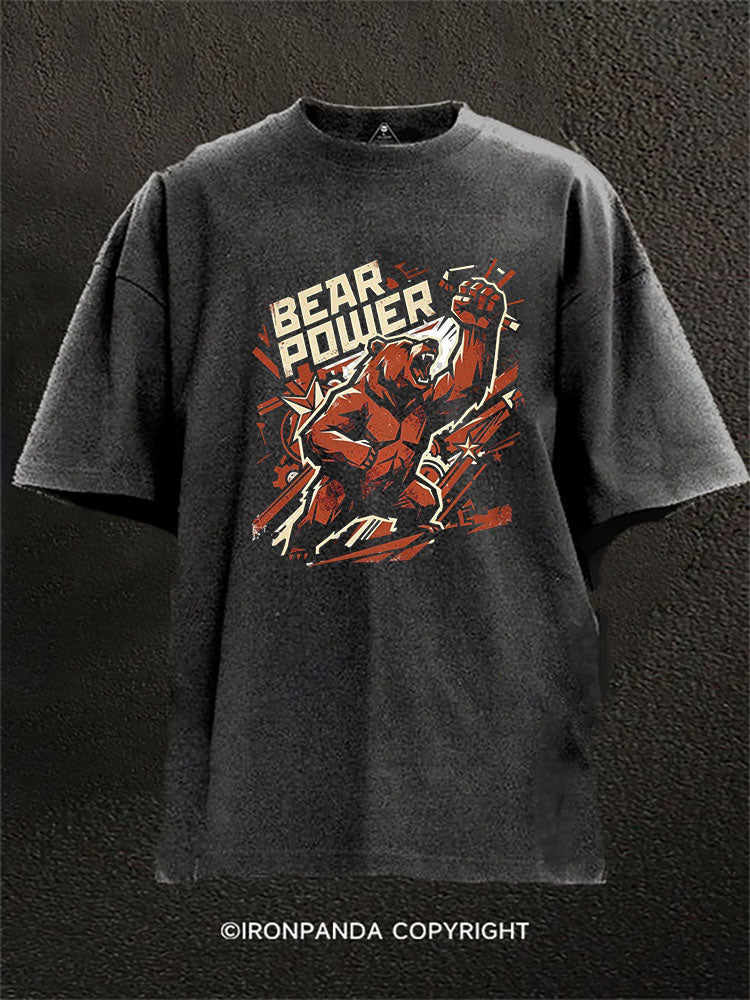 BEAR POWER Washed Gym Shirt