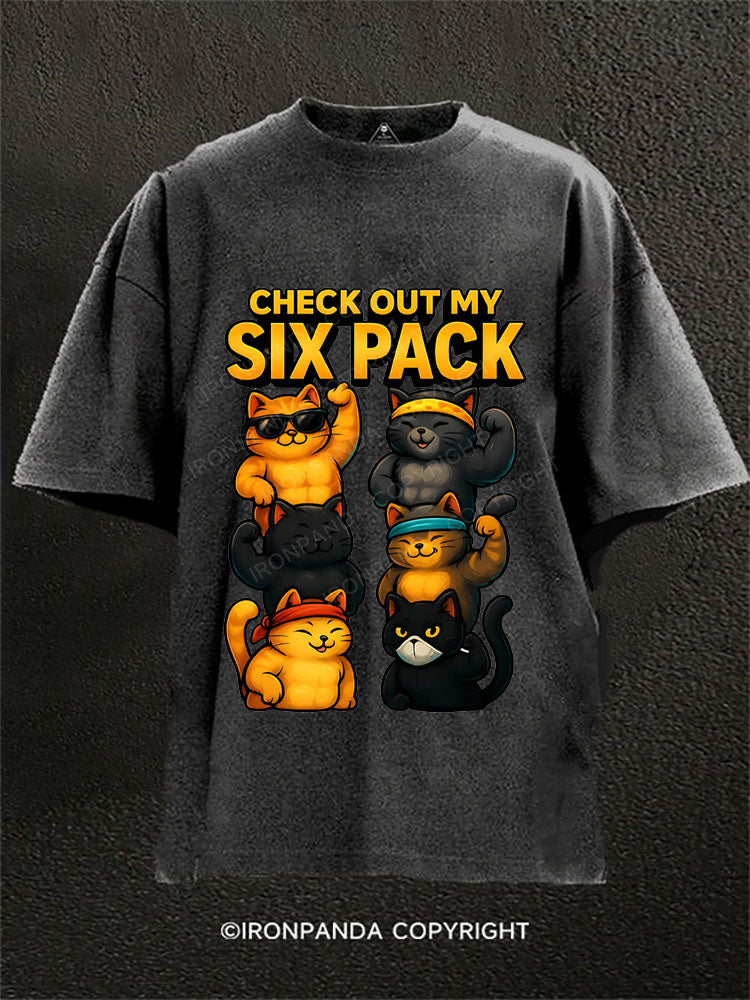 CHECK OUT MY SIX PACK Washed Gym Shirt