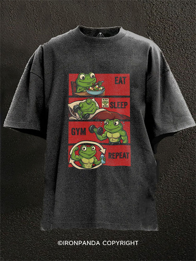 EAT SLEEP GYM REPEAT Washed Gym Shirt